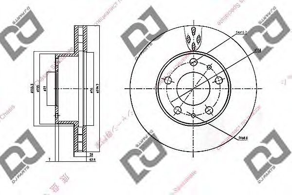 Тормозной диск DJ PARTS BD1525