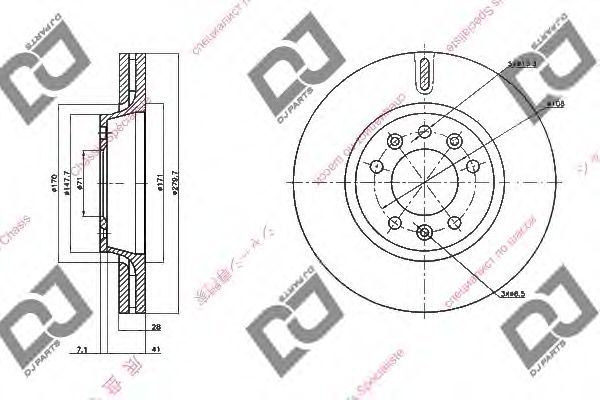 Тормозной диск DJ PARTS BD1526