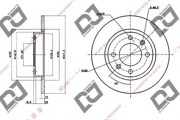 Тормозной диск DJ PARTS BD1534