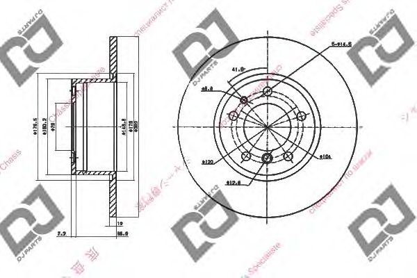 Тормозной диск DJ PARTS BD1612