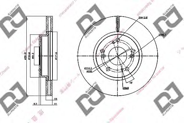 Тормозной диск DJ PARTS BD1349