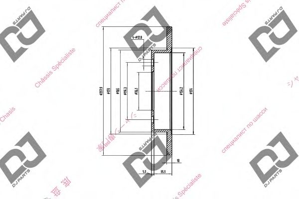 Тормозной диск DJ PARTS BD1356