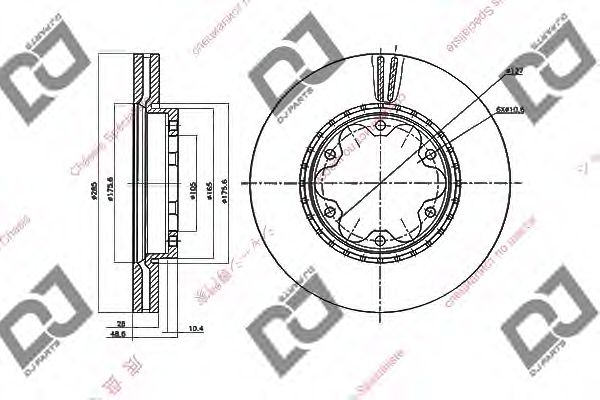 Тормозной диск DJ PARTS BD1446