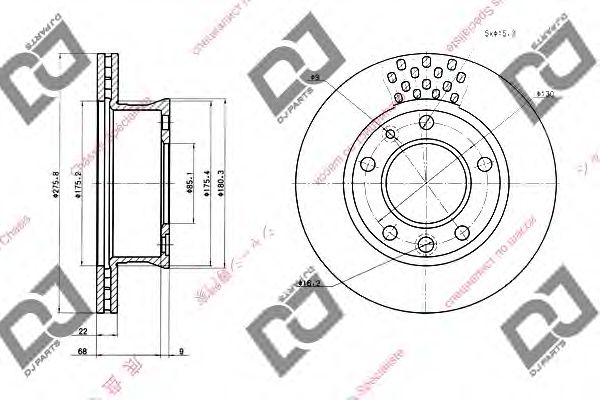 Тормозной диск DJ PARTS BD1485