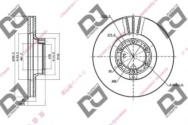 Тормозной диск DJ PARTS BD1498