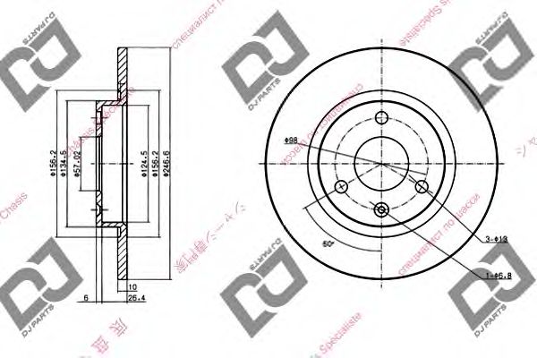 Тормозной диск DJ PARTS BD1510