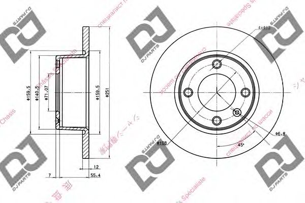 Тормозной диск DJ PARTS BD1511