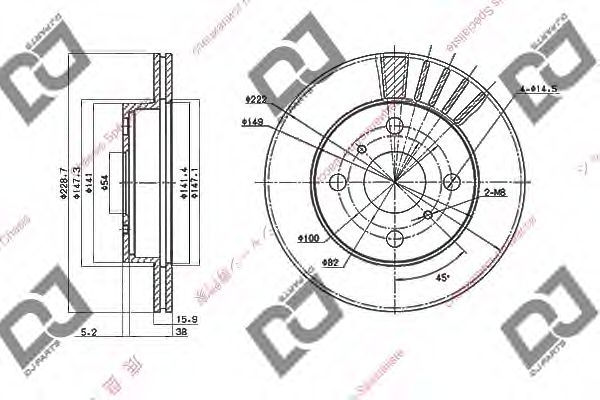 Тормозной диск DJ PARTS BD1559