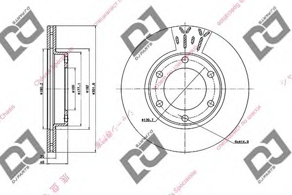 Тормозной диск DJ PARTS BD1821