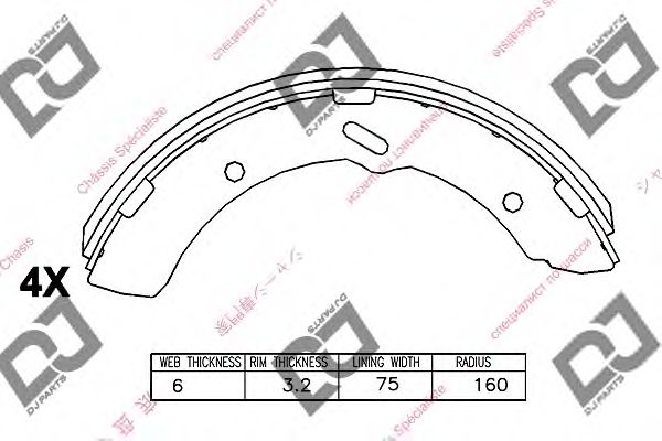 Комплект тормозных колодок DJ PARTS BS1347