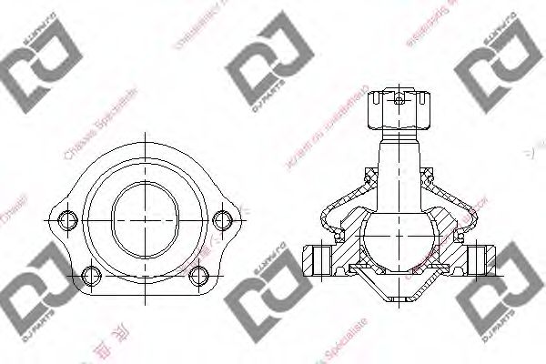 Несущий / направляющий шарнир DJ PARTS DB1024