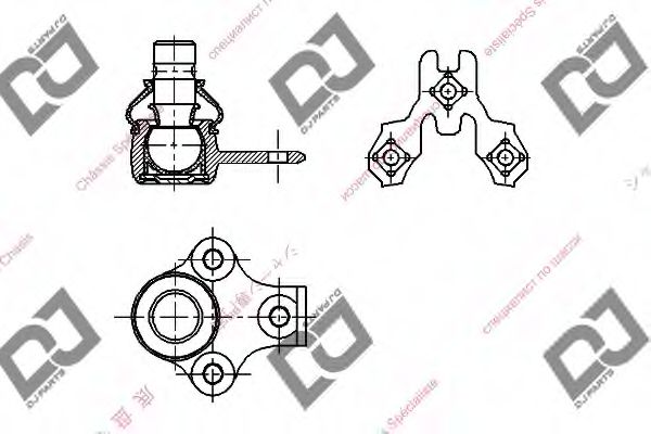 Несущий / направляющий шарнир DJ PARTS DB1266