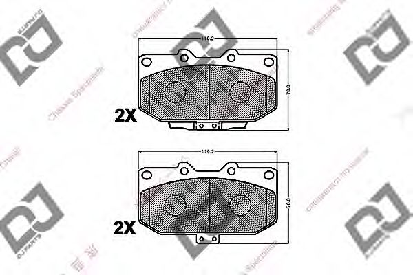 Комплект тормозных колодок, дисковый тормоз DJ PARTS BP1164