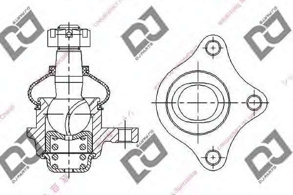 Несущий / направляющий шарнир DJ PARTS DB1031