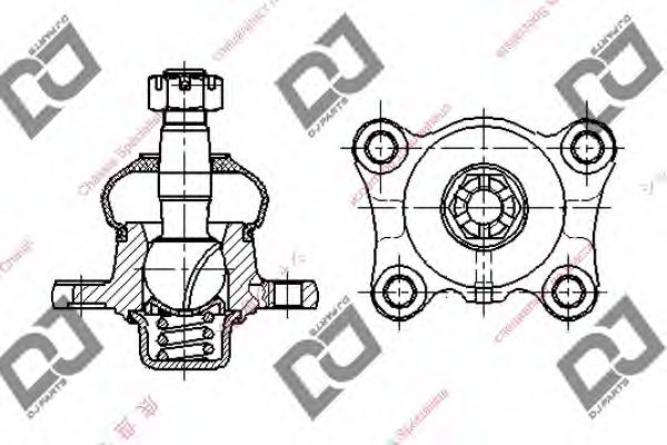 Несущий / направляющий шарнир DJ PARTS DB1145