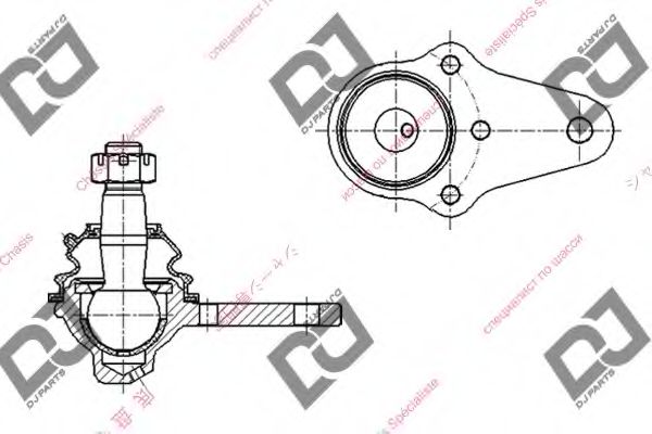 Несущий / направляющий шарнир DJ PARTS DB1147