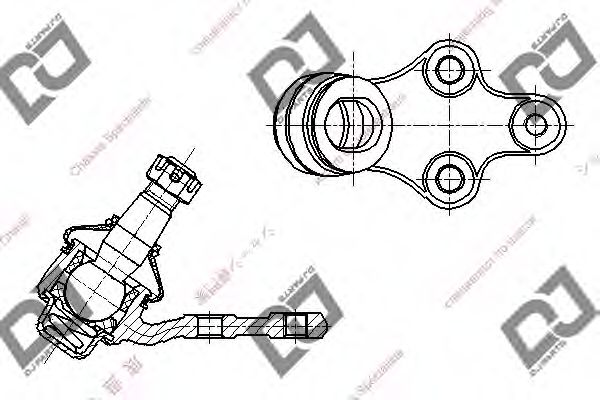 Несущий / направляющий шарнир DJ PARTS DB1206