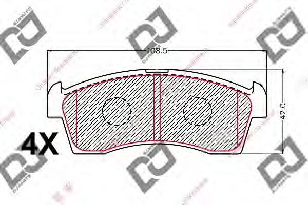 Комплект тормозных колодок, дисковый тормоз DJ PARTS BP2076