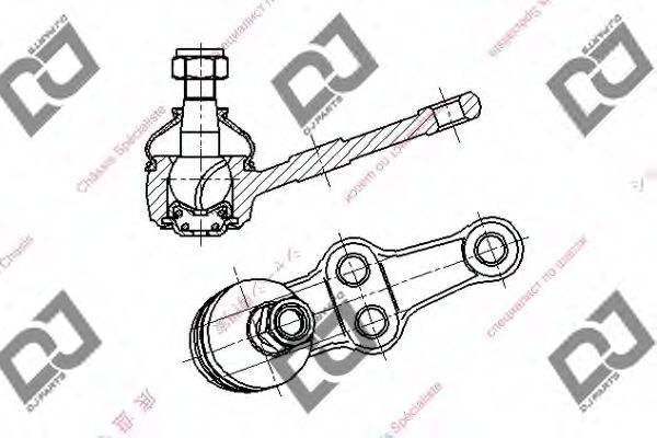 Несущий / направляющий шарнир DJ PARTS DB1284