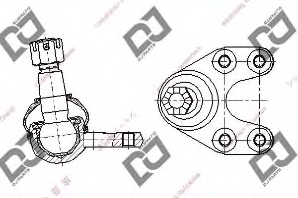 Несущий / направляющий шарнир DJ PARTS DB1300