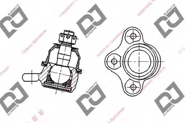 Несущий / направляющий шарнир DJ PARTS DB1301