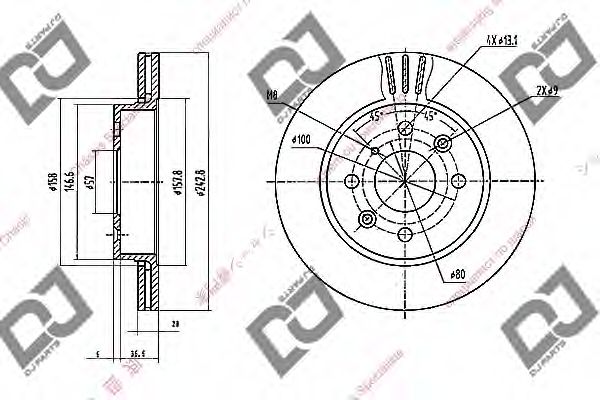 Тормозной диск DJ PARTS BD1707