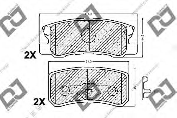 Комплект тормозных колодок, дисковый тормоз DJ PARTS BP1019