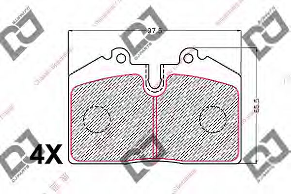 Комплект тормозных колодок, дисковый тормоз DJ PARTS BP2160