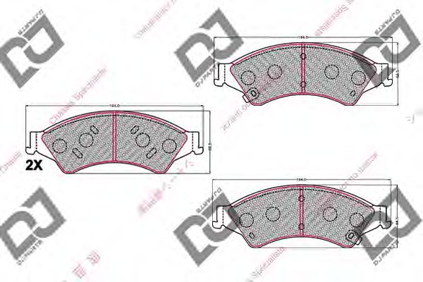 Комплект тормозных колодок, дисковый тормоз DJ PARTS BP2189