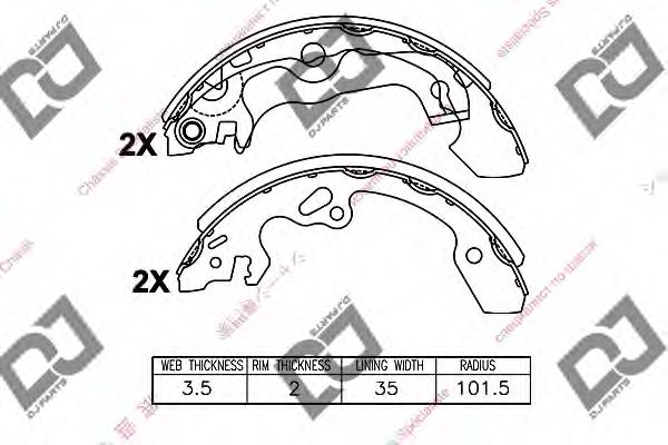 Комплект тормозных колодок DJ PARTS BS1419