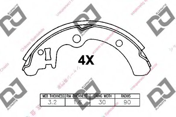 Комплект тормозных колодок DJ PARTS BS1422