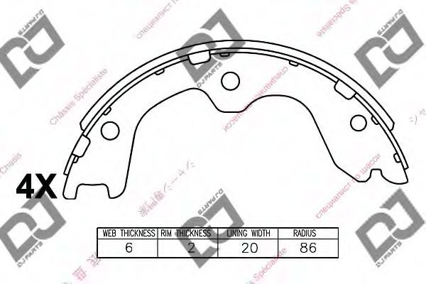 Комплект тормозных колодок DJ PARTS BS1423