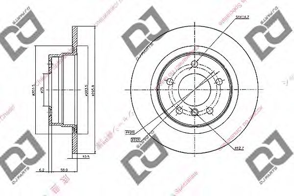 Тормозной диск DJ PARTS BD1635