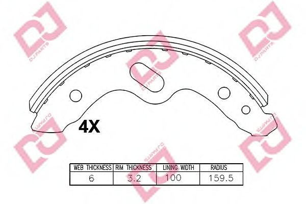 Комплект тормозных колодок DJ PARTS BS1430