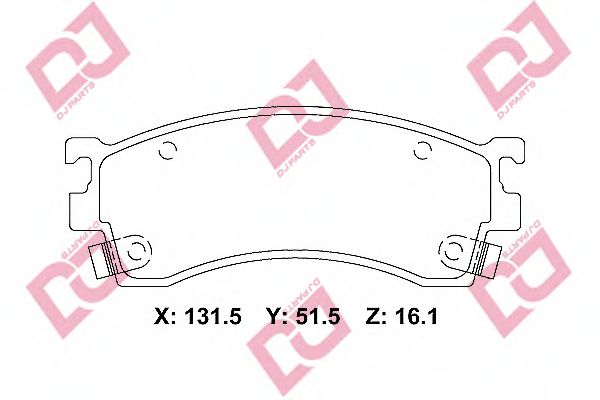 Комплект тормозных колодок, дисковый тормоз DJ PARTS BP2284