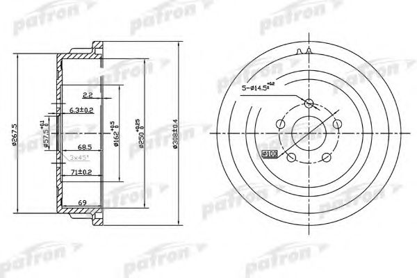 Тормозной барабан PATRON PDR1479