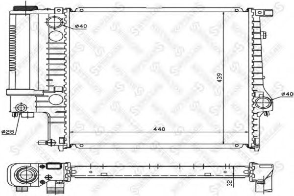 Радиатор, охлаждение двигателя STELLOX 10-25023-SX