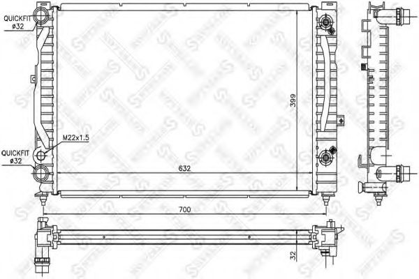 Радиатор, охлаждение двигателя STELLOX 10-25063-SX