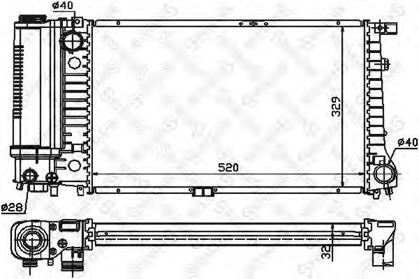 Радиатор, охлаждение двигателя STELLOX 10-25207-SX