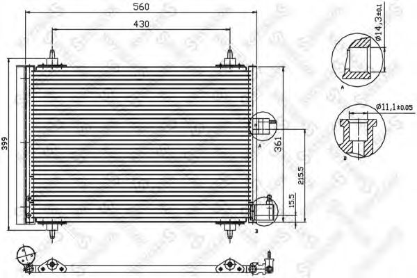 Конденсатор, кондиционер STELLOX 10-45057-SX