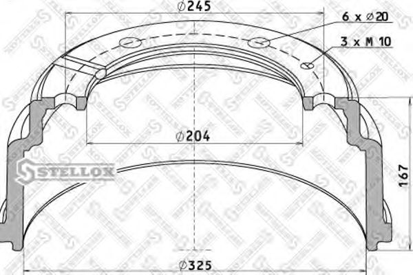 Тормозной барабан STELLOX 85-00006-SX