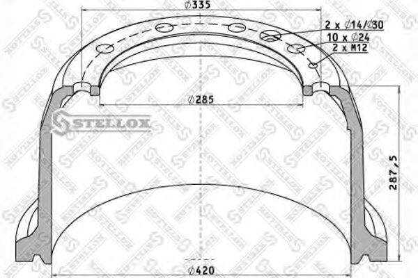 Тормозной барабан STELLOX 85-00048-SX