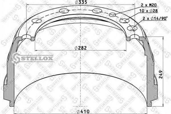 Тормозной барабан STELLOX 85-00076-SX