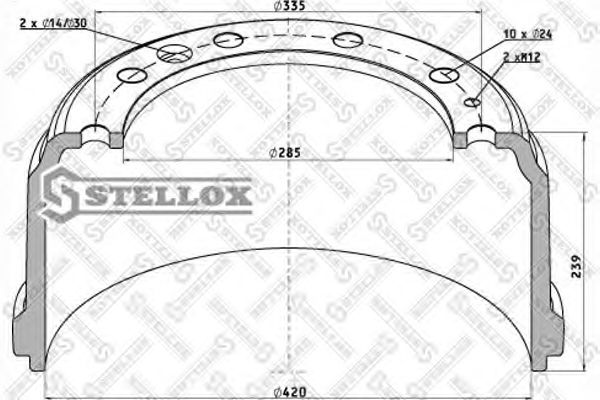 Тормозной барабан STELLOX 85-00189-SX