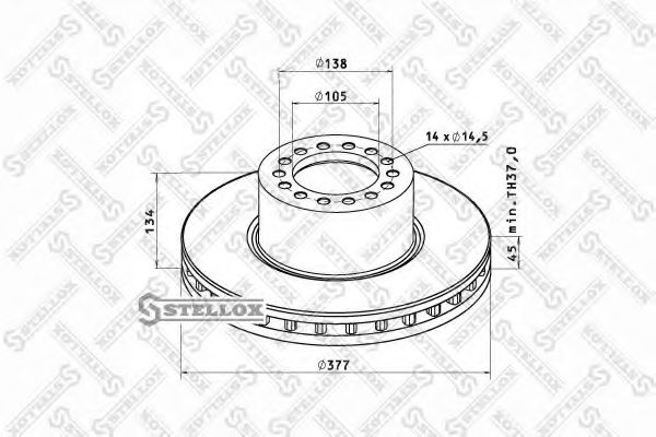 Тормозной диск STELLOX 85-00727-SX