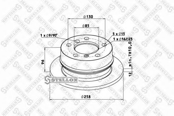 Тормозной диск STELLOX 85-00762-SX