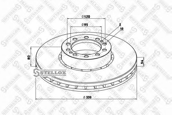 Тормозной диск STELLOX 85-00777-SX