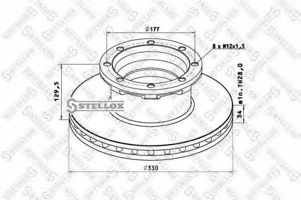 Тормозной диск STELLOX 85-00801-SX