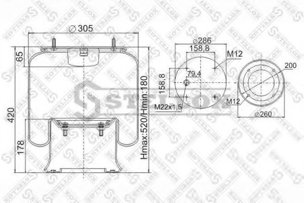 Кожух пневматической рессоры STELLOX 90-08131-SX