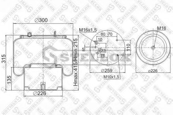 Кожух пневматической рессоры STELLOX 90-08363-SX
